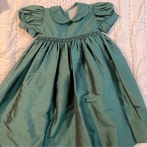 Strasburg Dress Silk Emerald Green With Pearls 24m Special Occasion NWOT